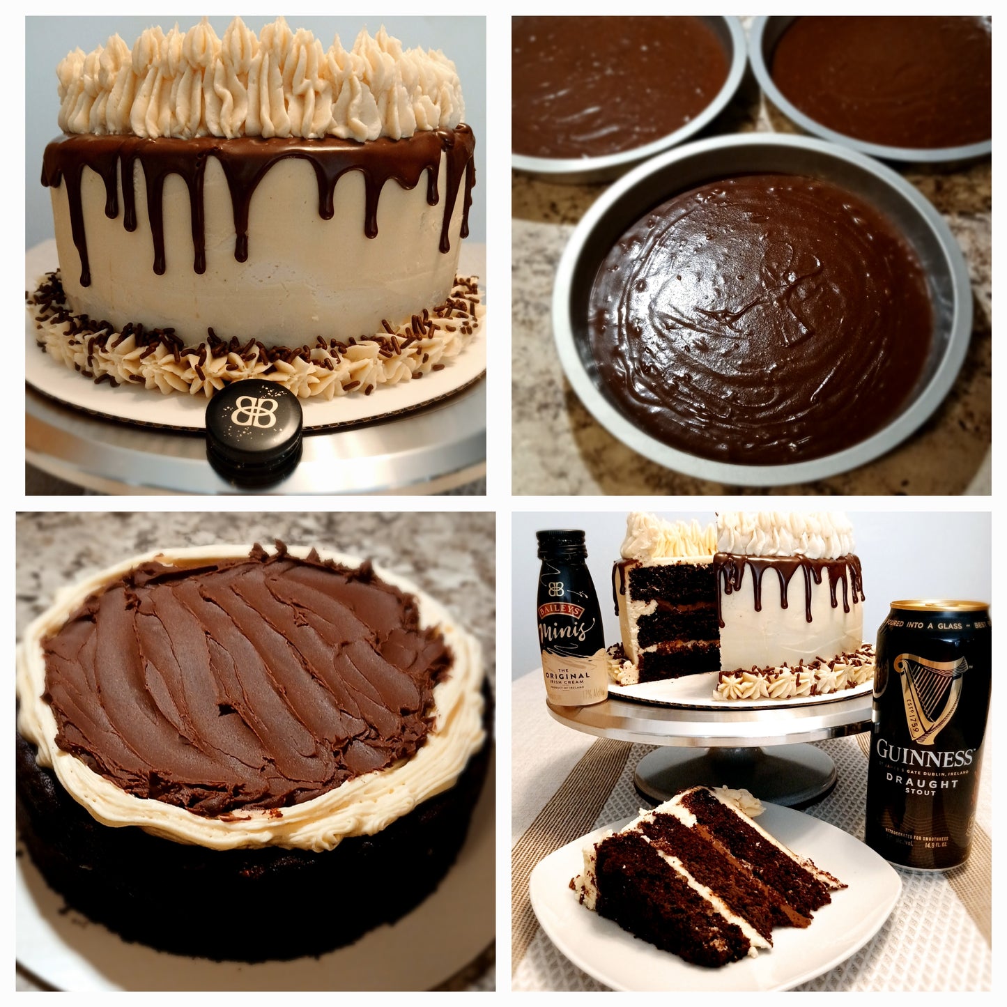 Guinness Stout Chocolate Cake with Bailey's Irish Cream Buttercream